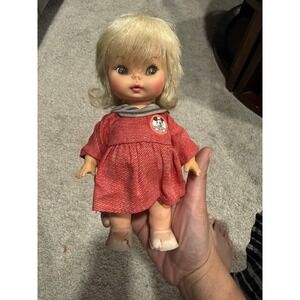 Vintage Horsman Doll Mickey Mouse Club Red Sailor Dress Blonde Blue Sleep Eyes